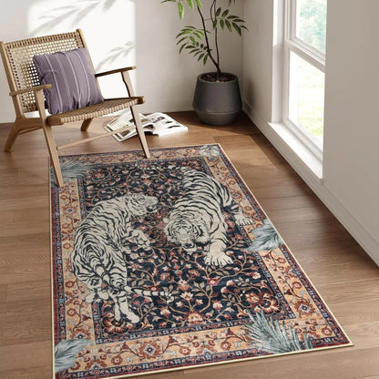 Jungle Majesty Tiger-Themed Area Rug