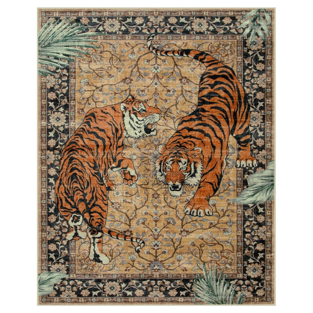 Jungle Majesty Tiger-Themed Area Rug