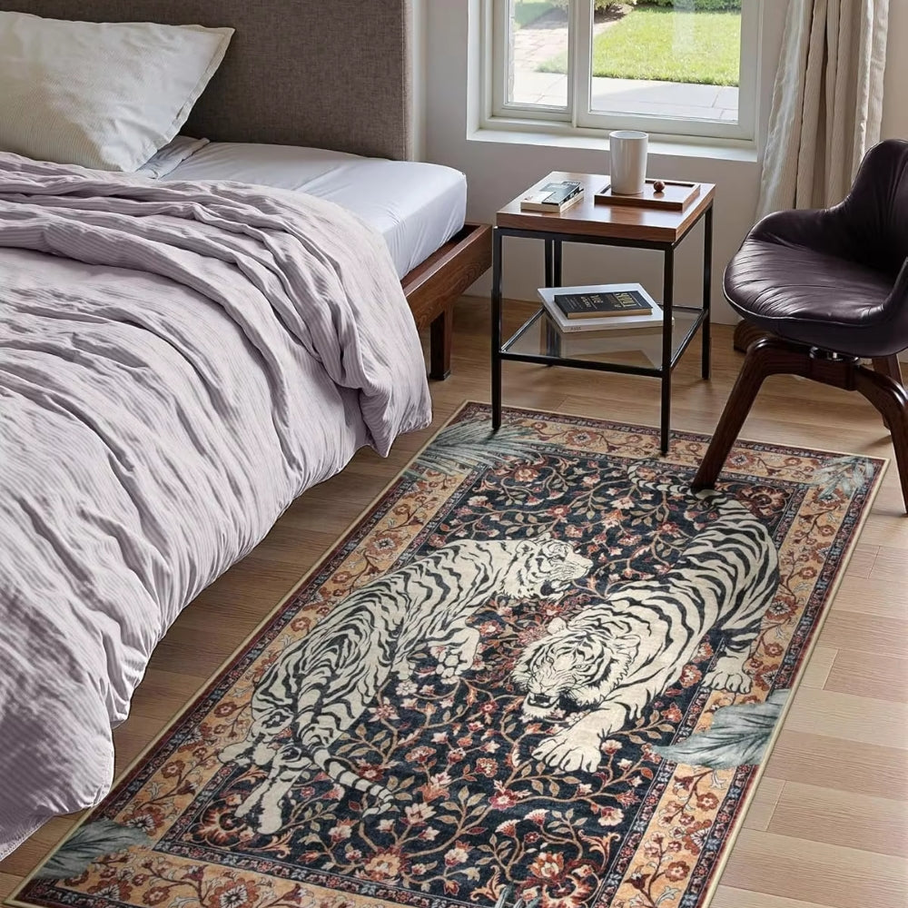 Jungle Majesty Tiger-Themed Area Rug