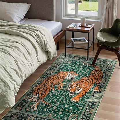 Jungle Majesty Tiger-Themed Area Rug