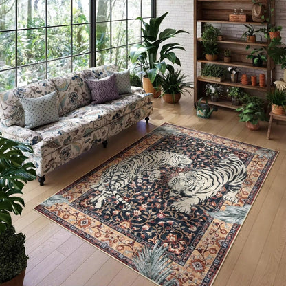 Jungle Majesty Tiger-Themed Area Rug