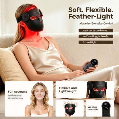 Neck Light Therapy LED Mask – Red Light Treatment for Acne, Wrinkles, and Skin Brightening