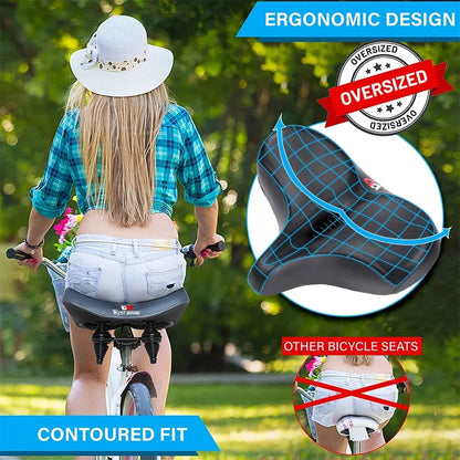 Ergonomic Wide Bicycle Seat – Shock-Absorbing Comfort for Urban and Trail Riding