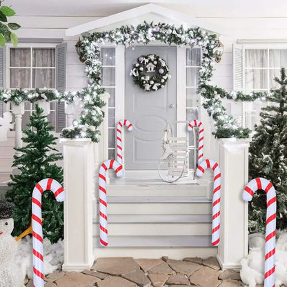 Inflatable Christmas Candy Canes – Set of 4 PVC Decorations, 87 cm