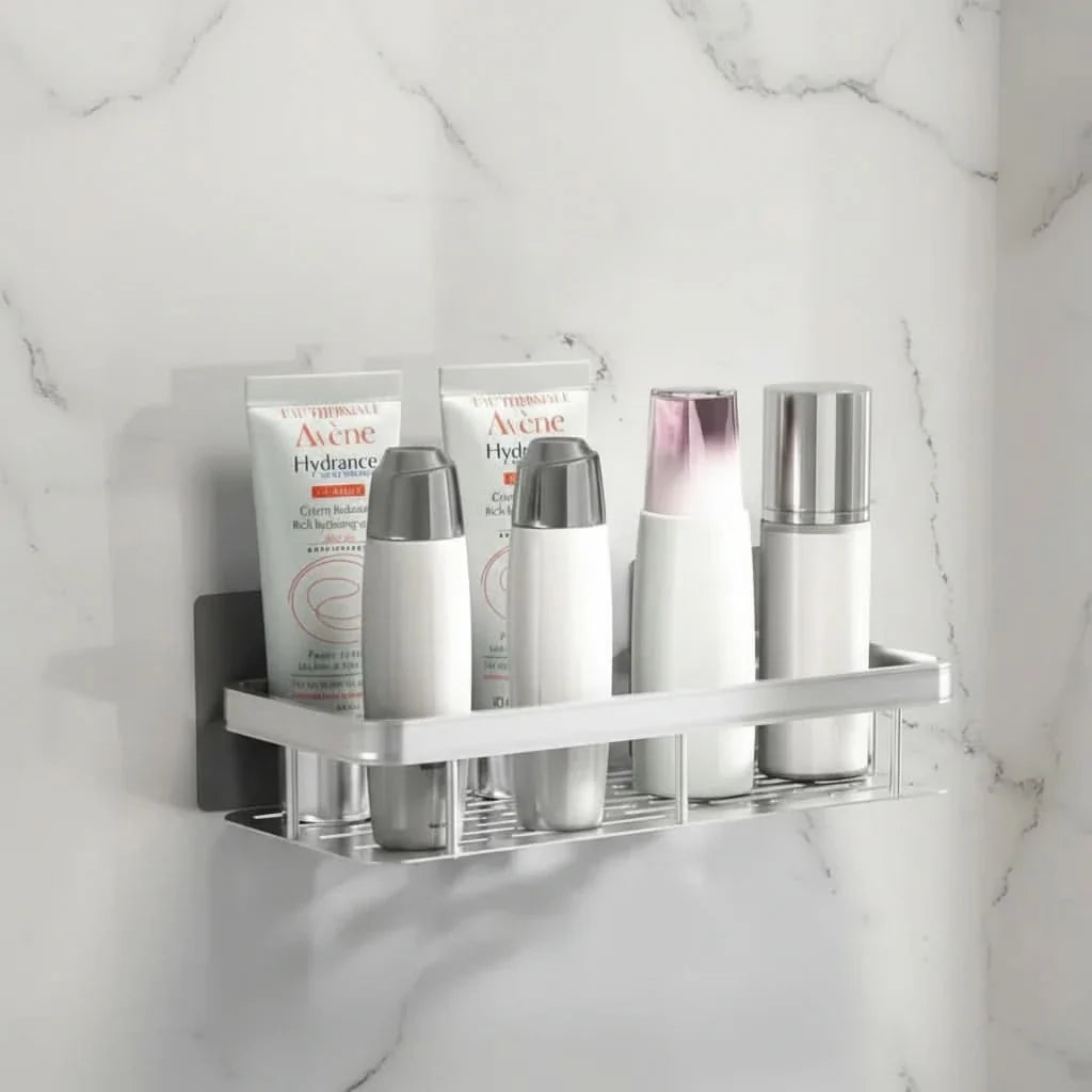 Drill-Free Bathroom Shelf for Stylish and Organized Spaces