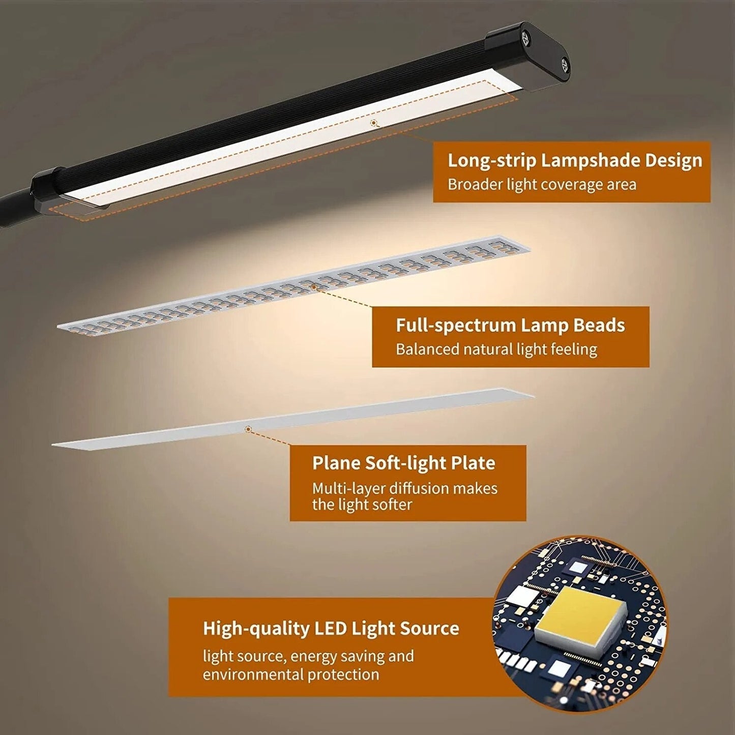Dimmable Flexible LED Desk Lamp for Adaptive Workspaces
