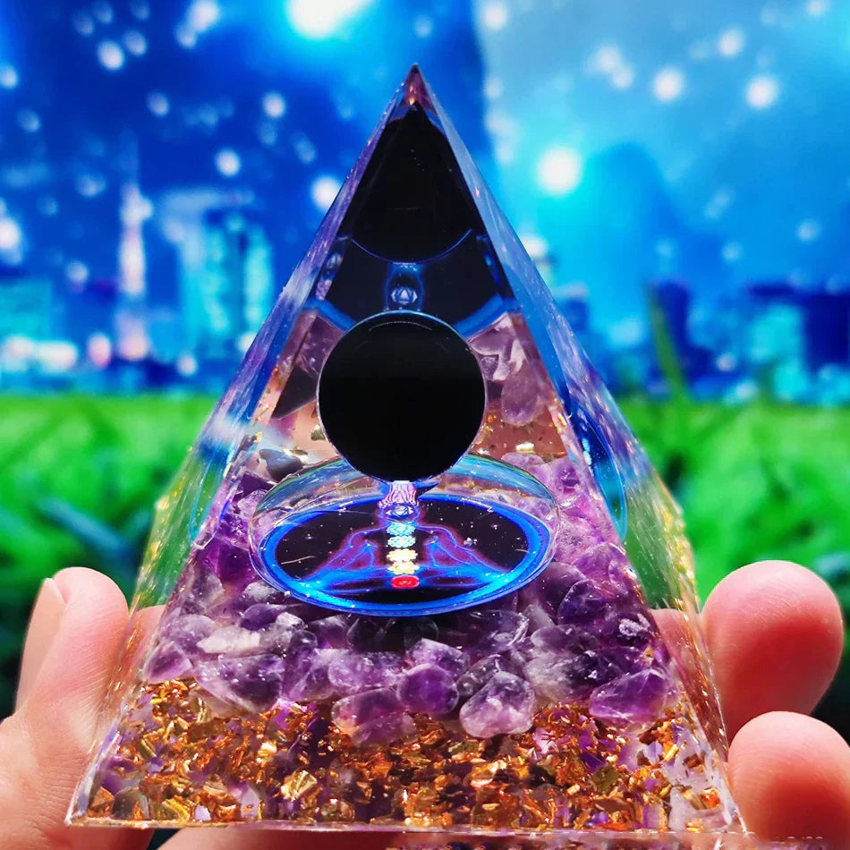Amethyst Pendulum Orgonite Pyramid – Energy, Protection, Decoration
