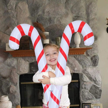 Inflatable Christmas Candy Canes – Set of 4 PVC Decorations, 87 cm