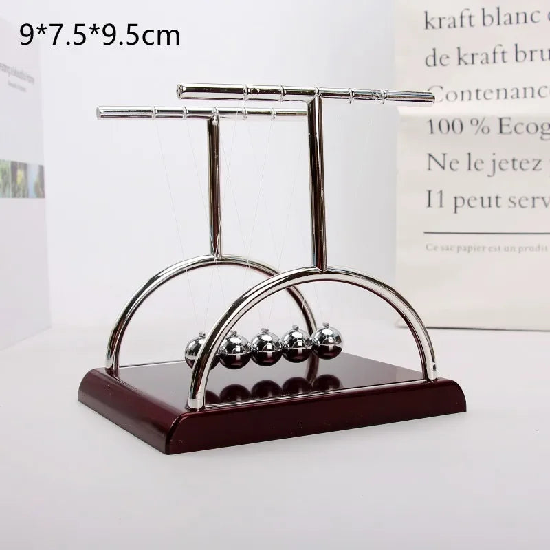 Kinetic Pendulum with Steel and Wooden Balls | Continuous Motion Educational Physics Decor
