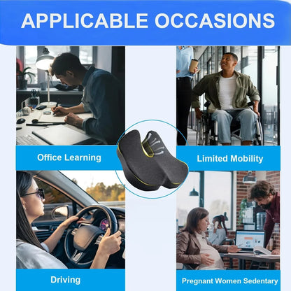 Ergonomic Seat Cushion with Extra Thick Memory Foam for Coccyx and Hip Support