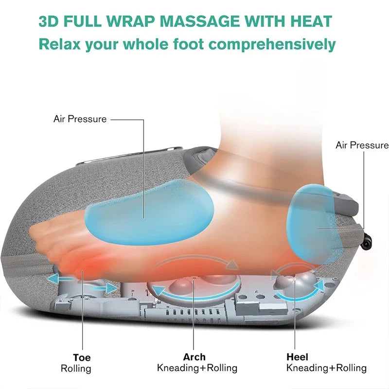 Heated Foot Massager with Shiatsu Kneading and Auto Timer