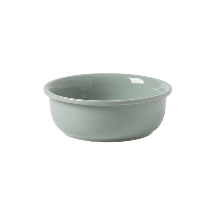 Ceramic Cat Bowl with Wooden Stand - Elevated Design