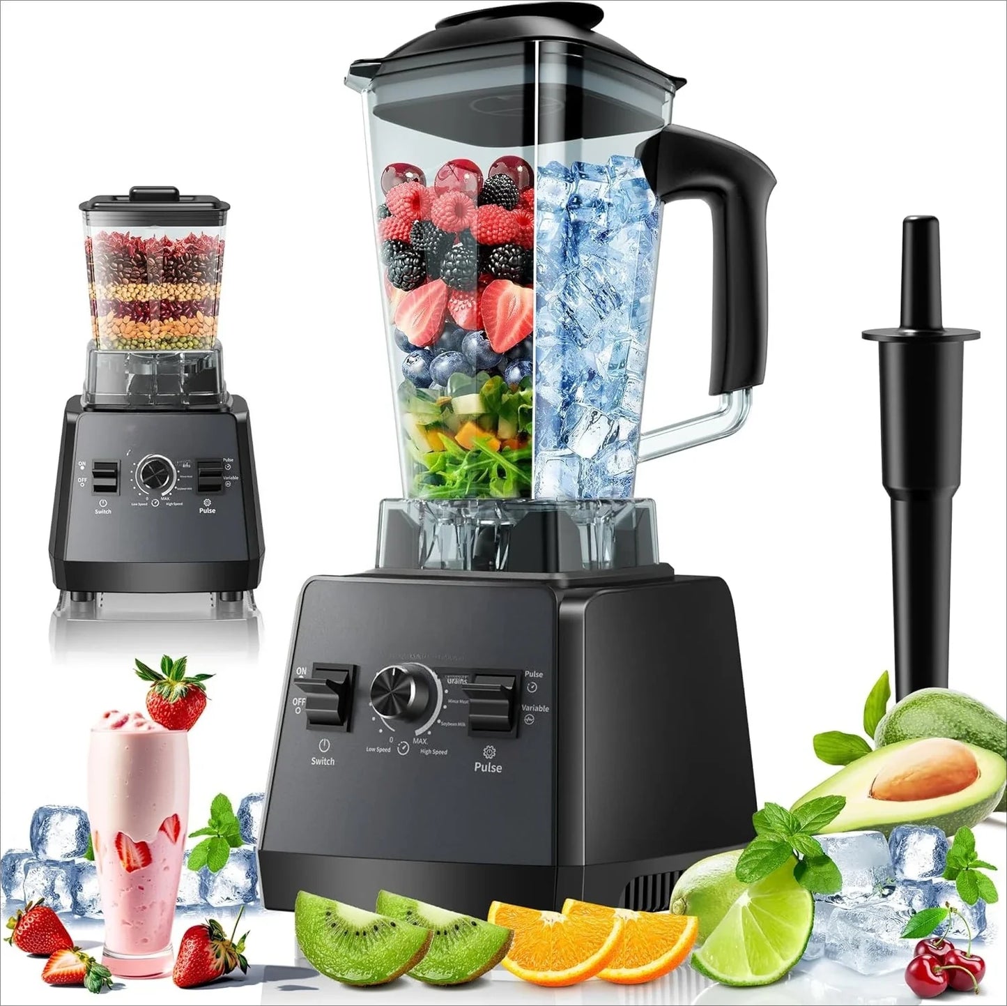 2400W Kitchen Blender | 25,000 RPM, 68oz Pitcher, Grinder, 6 Functions