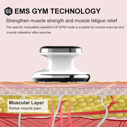 Wireless Body Massager with EMS, Vibration Features & 4 LED Colors