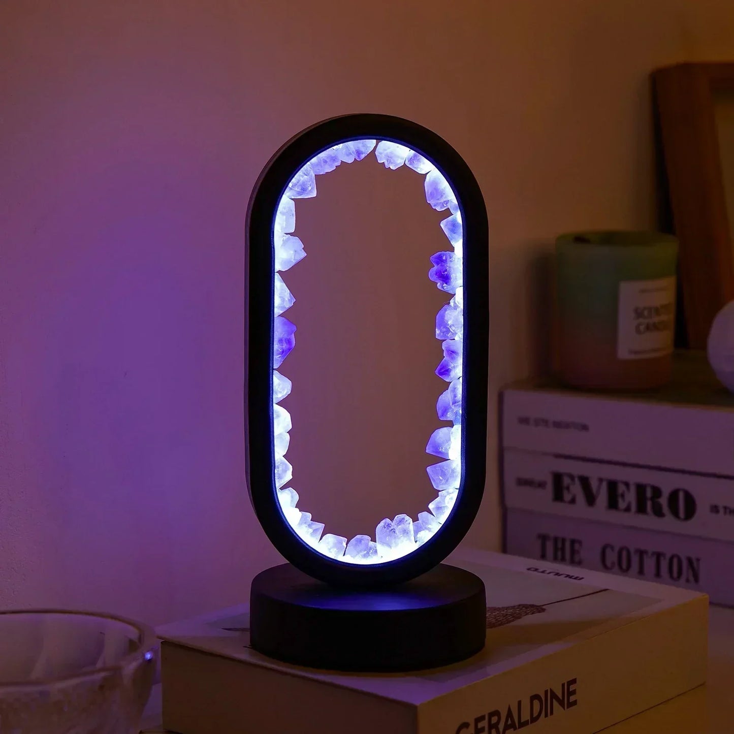 Elegant Natural Crystal Light Fixture – Amethyst Taalita
