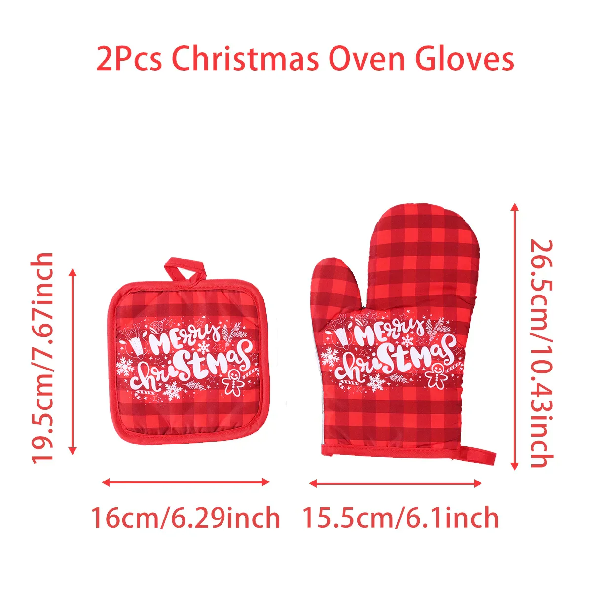 Festive Christmas Oven Mitts Set | Heat-Resistant Kitchen Gloves for Holidays