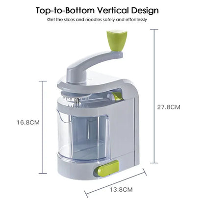 4-in-1 Spiral Vegetable Slicer with Stainless Steel Blades – Non-Slip, Compact for Zoodles and Vegetable Pasta