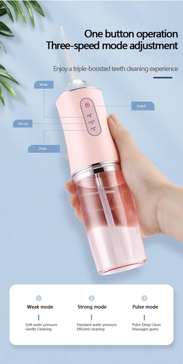 Portable Water Flosser with Four Replaceable Tips for Travel