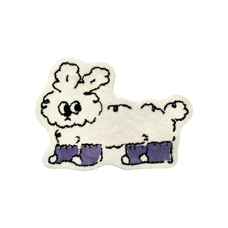 Rabbit-Themed Area Rug in Taalita Design
