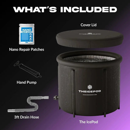 Inflatable Cold Plunge Tub for Adults – 84-Gallon Portable Ice Bath with Lid & Drain