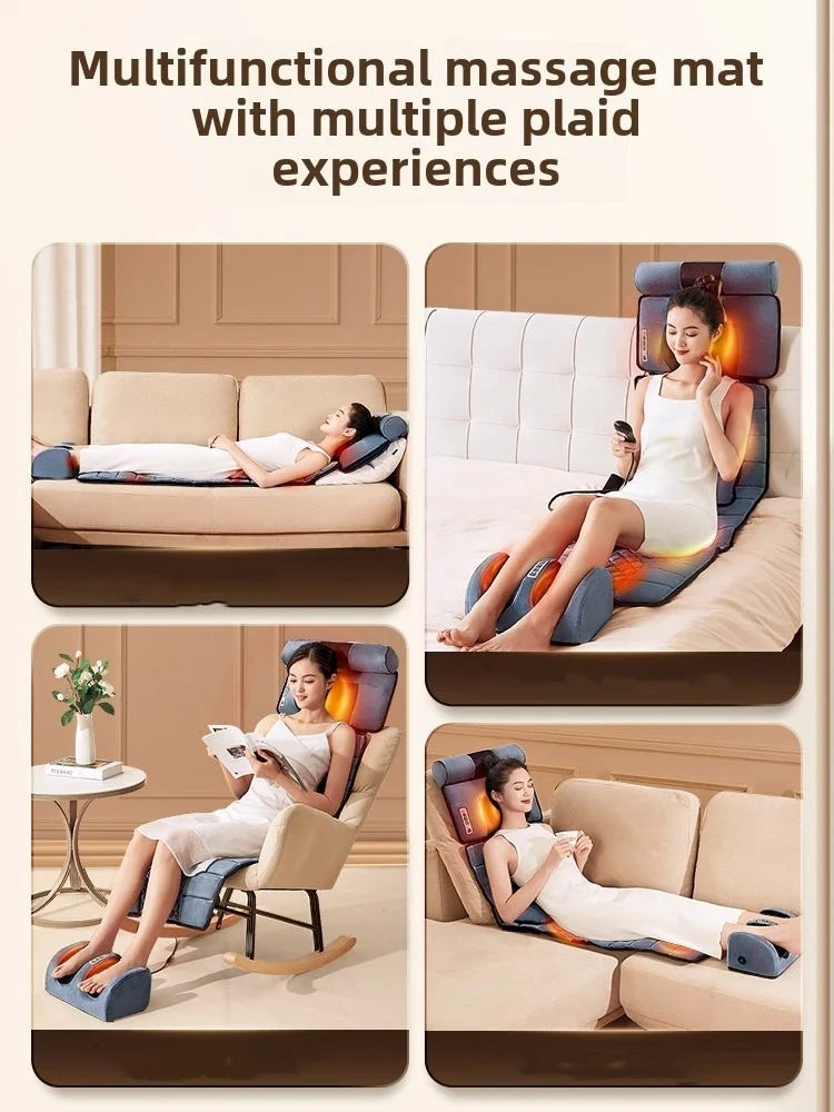 Heat-Enhanced Full Body Massage Mattress with 10 Vibration Zones for Back, Waist, Hips, Thighs, and Calves