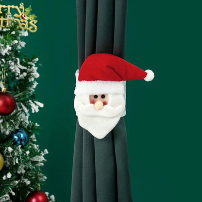Christmas Curtain Holders - Penguin, Santa, Moose & Snowman - 14"x6.7