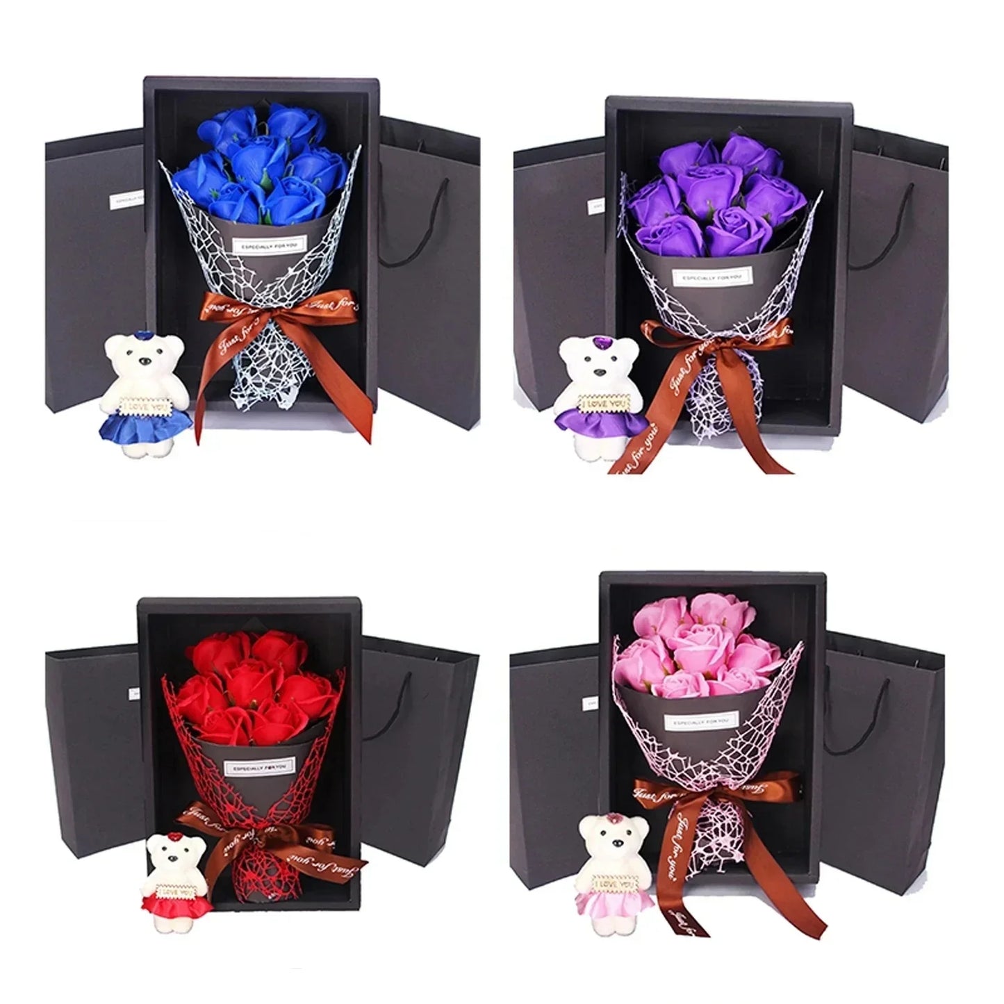 Elegant 7 Rose Soap Gift Arrangement