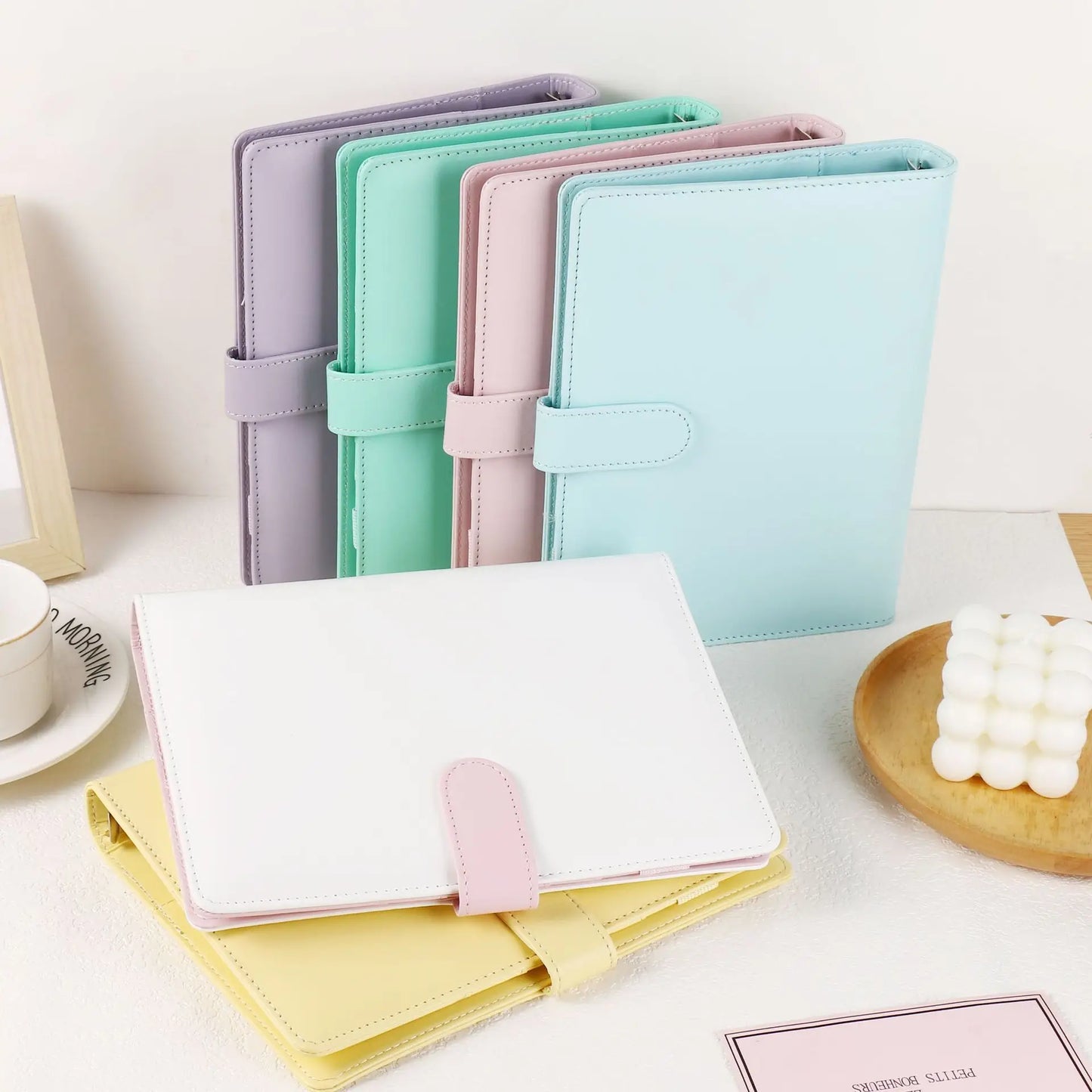 Multi-Functional A5 Faux Leather Binder with Replaceable Pages and Snap Closure