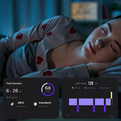 Health Monitoring Ring - Heart Rate, SpO₂, Skin Temperature, Sleep & Fitness Tracker - Waterproof