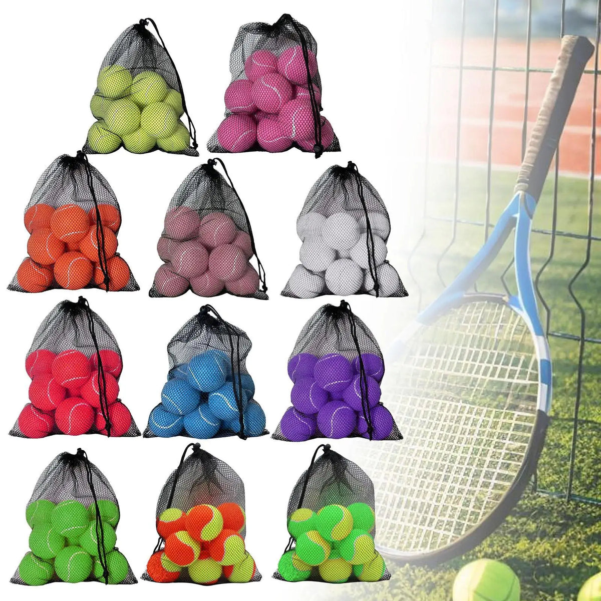 ProServe 12-Pack Tennis Balls – Durable Training Set with Bag