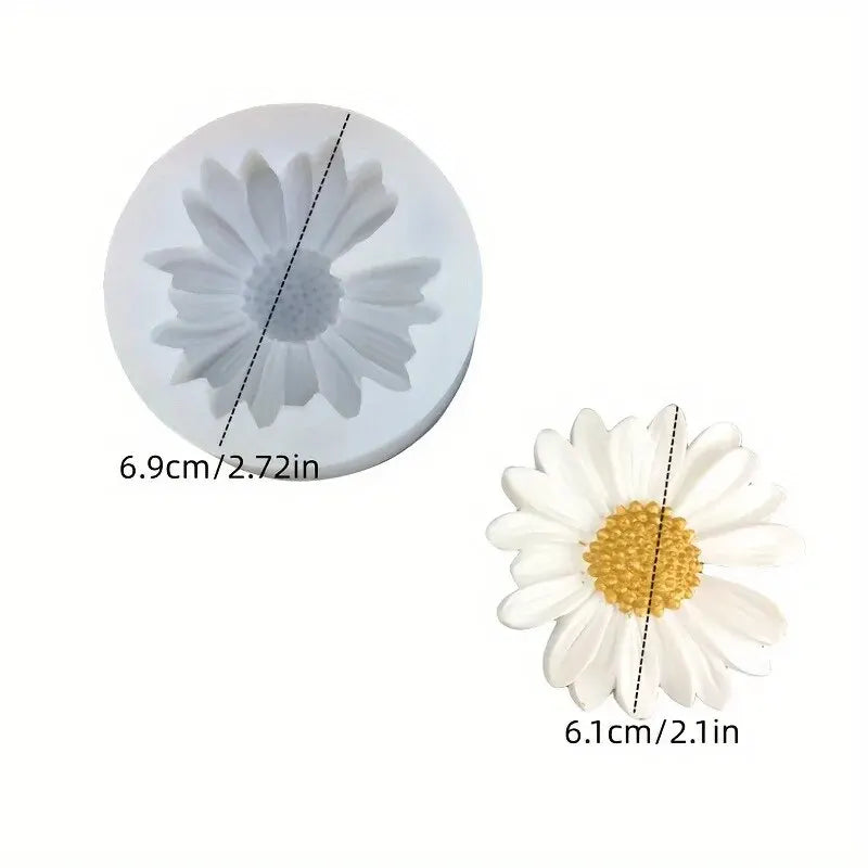 3D Daisy Silicone Mold for DIY Candles & Plaster | Crafting Set with Resin & Clay