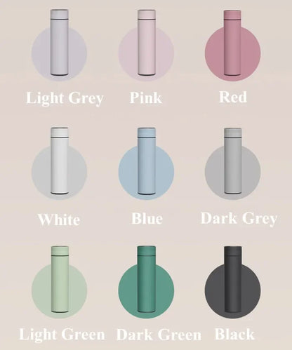 500ml Insulated Water Bottle in Stainless Steel – Temperature Display, Leak-Proof, 24 Hours Hot/Cold