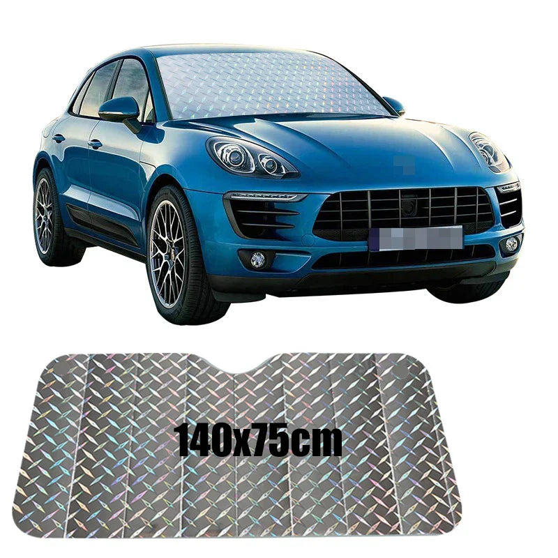 Universal Folding Car Sunshade | UV & Heat Protection | Silver
