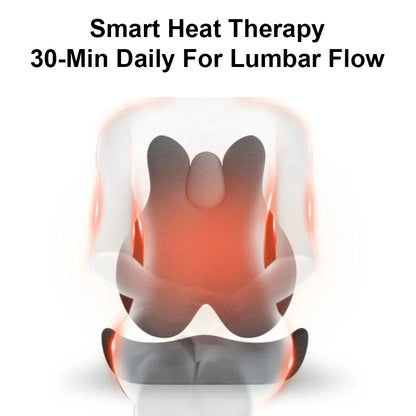 Lumbar Support Pillow with Memory Foam, Heat, Vibration – 3 Levels & Modes, Adjustable Straps