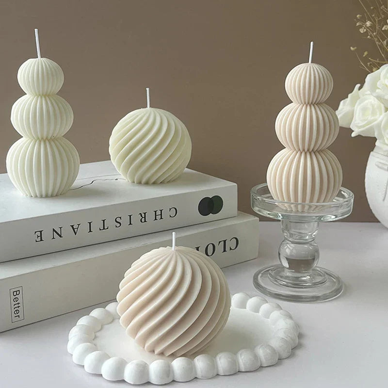 Geometric Candle with Golf Ball Design and Scent