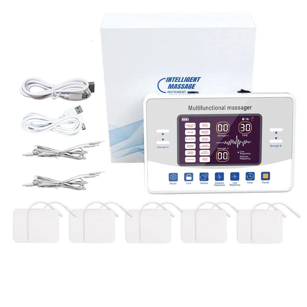 Muscle Stimulator with TENS/EMS, 12 Modes, 30 Intensities, USB-C Rechargeable