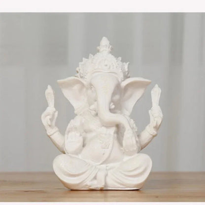 Handcrafted Ganesha Elephant Figurine in Sandstone Look – Spiritual Home & Meditation Decor, 7.5 × 6 × 9.5 cm