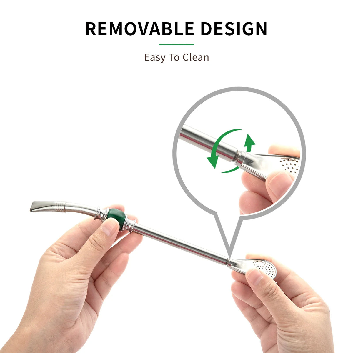 Reusable Yerba Mate Straws Set with Stainless Steel Bombilla and Brushes