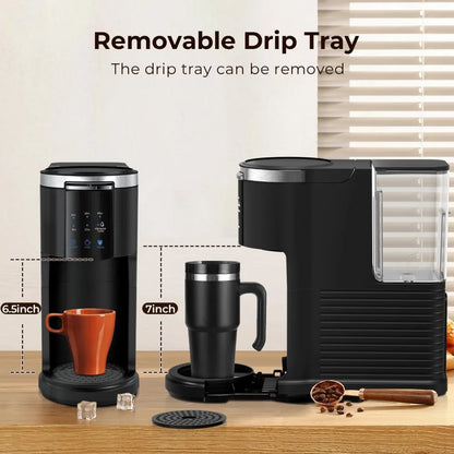 Coffee Maker with Dual Brew Options – K-Cup & Ground, 5 Sizes, 40oz Tank, Touchscreen