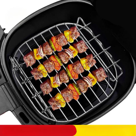 BBQ Grilling Set | Stainless Steel Skewers & Rack | For Grill, Air Fryer & Oven