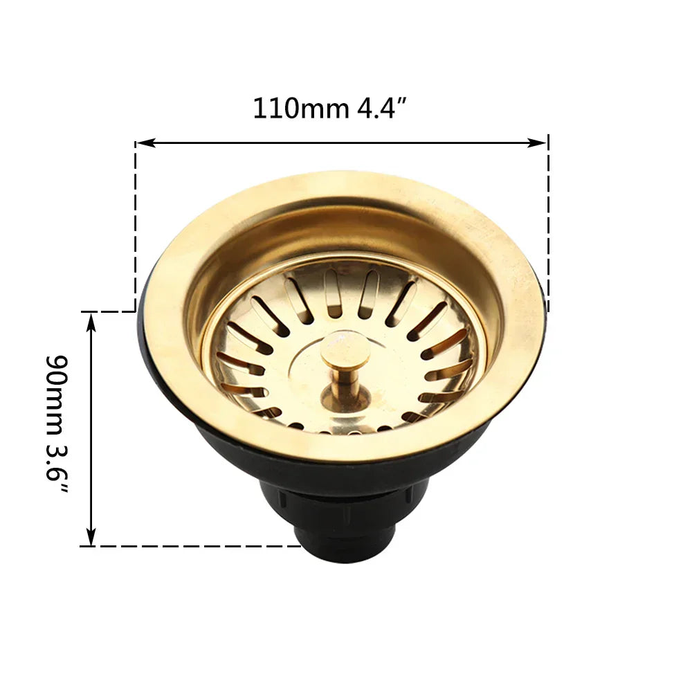 Stainless Steel Sink Strainer with Odor Filter – Pop-Up Stopper & Blockage Prevention Basket