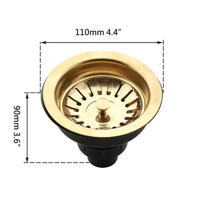 Stainless Steel Sink Strainer with Odor Filter – Pop-Up Stopper & Blockage Prevention Basket