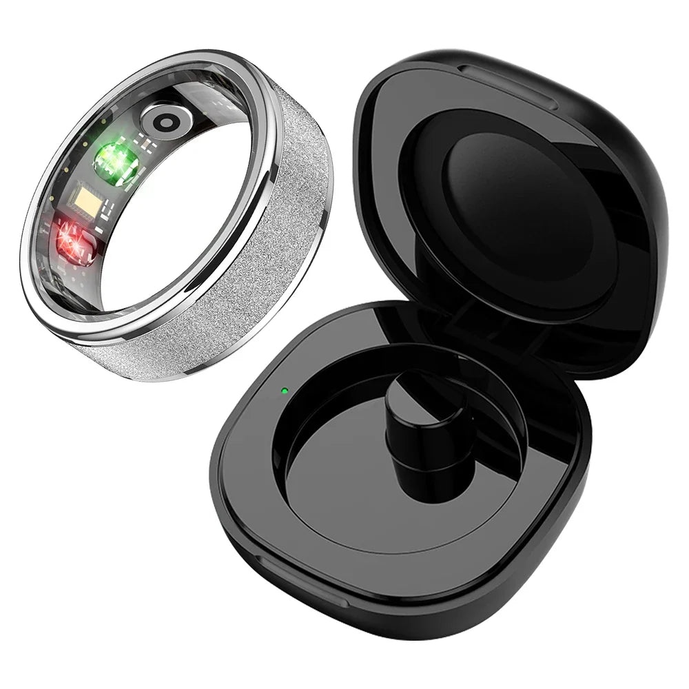 Health Monitoring Smart Ring with Charging Dock | Sleep & Heart Tracker | 5ATM Waterproof | Multiple Sports Modes