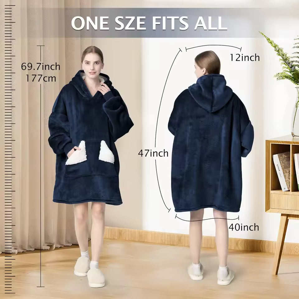 CozyWear Blanket Hoodie – Plush Oversized Fleece Sweatshirt