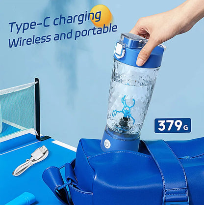 Self-Cleaning Electric Shaker Bottle with Built-in Powder Storage, USB-C