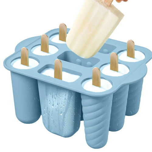 Silicone Ice Mold Set - BPA-Free & Reusable with Wooden Sticks for DIY Ice