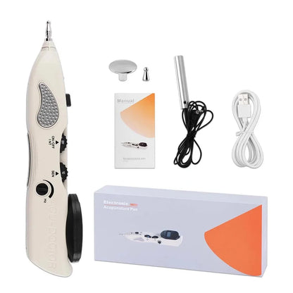 Rechargeable Massage Pen with LCD, 10 Intensity Levels, Needle-Free Tips