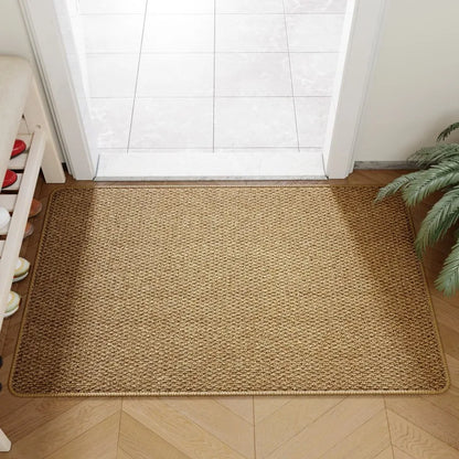 Non-Slip Entry Rug - Durable Faux Jute Outdoor Doormat for Front Door