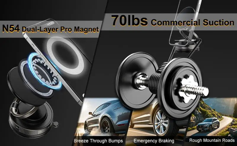 Magnetic Phone Mount for Car – 360-Degree Rotation