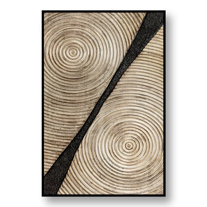 Sophisticated Black and Gold Tree Ring Canvas Art for Home